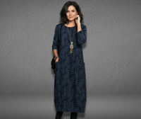 Emma | Winterkleid Damen stilvoll für festliche Anlässe in Blau