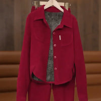 Nordstein™ Set aus Superweichem Cord / Plüsch-Finish und Charme für Den Winter! in Weinrot