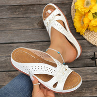 Livia | Elegante Keilsandalen Damen Chic in Weiß