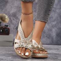 Livia | Elegante Keilsandalen Damen Chic in Champagner