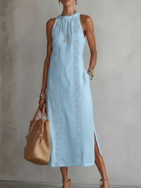 Ella | Modisches Midi Kleid Damen Chic in Blau