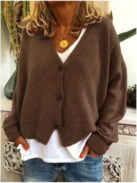 Annelie | Lockere Feminine Strickjacke in Braun
