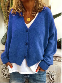 Annelie | Lockere Feminine Strickjacke in Blau