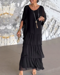 Lara – Elegantes, fließendes Maxikleid in Schwarz