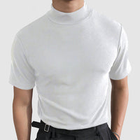 Herren Rollkragen Shirt Herbst Winter in Weiß