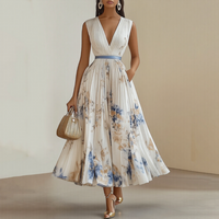 Mia | Damen Maxikleid elegant plissiert und chic in Weiß