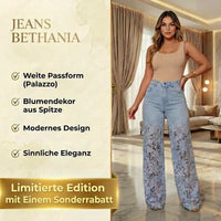 Bethania™ Jeans aus Modernem Denim mit Handgefertigter Blumen-Spitze in Hellblau
