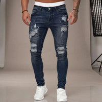 Axel™ Jeans aus Premium-Denim mit Used-Waschung in Dunkelblau