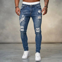 Axel™ Jeans aus Premium-Denim mit Used-Waschung in Blau