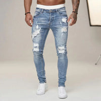 Axel™ Jeans aus Premium-Denim mit Used-Waschung in Hellblau