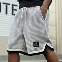 Ravi™ Premium-Shorts aus strukturierter Strickware mit verstellbarem Kordelzug in Grau
