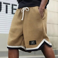 Ravi™ Premium-Shorts aus strukturierter Strickware mit verstellbarem Kordelzug in Khaki