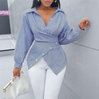 Zoe™ Wickelbluse aus Premium-Viskose mit Bindeband am Rücken in Blau