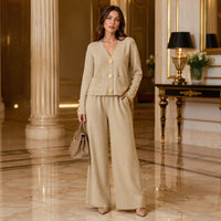 Altesse™ Set Mit Goldenen Knöpfen und Weiter Pantalonhose in Khaki