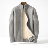 Tobias | Warmer Cardigan für Herren stilvoll in Hellgrau