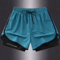 Geometrische Sportshorts für Damen – Stylisch und atmungsaktiv für Fitness und Laufen in Türkis