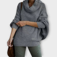 Lea | Eleganter Strickpullover für Damen in Schildpatt in Dunkelgrau