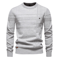 Burkhard | Stilvoller Herrenpullover mit Rautendesign in Lichtgrau