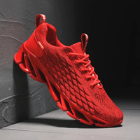 Herren Laufsneaker mit Schnürverschluss in Rot