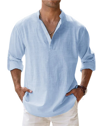 Fiorenzo Cotton Shirt in Hellblau