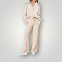Damen Zweiteiler Trainingsanzug | Moderne in Beige