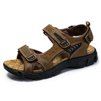 Damen Sandalen Riemen Verstellbarem Verschluss in Dunkelbraun