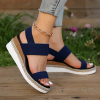 Damen Sandalen Wedge Riemen Sommer in Blau