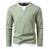 Henry™ - Langärmeliges Baumwoll-T-Shirt in Olivgrün