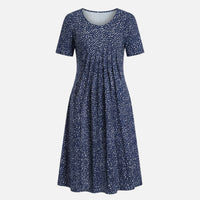Käthe | Damen Viskose Midikleid Bindegürtel – Viskose Midi Tailliert Gürtel in Marineblau