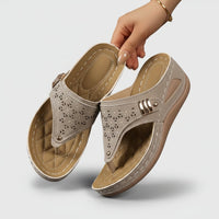 Damen Sandalen Riemen Klettverschluss in Khaki
