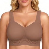 Damen Push Up BH Ohne Bügel Nahtlos BH in Kaffee