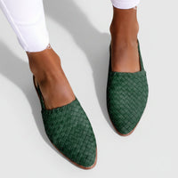 Damen Sandalen Geflochtene Sommer Schuhe Bequeme Freizeit in Grün