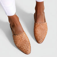 Damen Sandalen Geflochtene Sommer Schuhe Bequeme Freizeit in Hellbraun