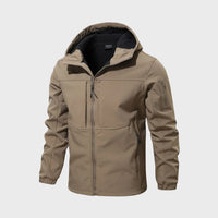 Wasserdichte Softshelljacke Herren mit Modernem Urbanem Design und Funktionalem Wetterschutz in Khaki