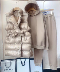 Emma | Trainingspaket Damen Bodywarmer & Jogginganzug in Beige