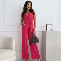 Safira™-Overall aus drapierter Viskose mit Wickelausschnitt in Rosa