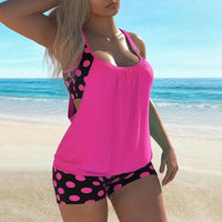 Lurielle™-Tankini-Set mit Lockerem Tanktop und Gemusterten Shorts in Pink
