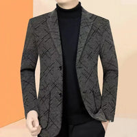 Salzburg™ Blazer mit Strukturierter Webung und Geometrischer Musterung in Grau