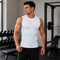 Spartan™ Formendes Tanktop mit atmungsaktiven Strickzonen und körpernahem Schnitt in Grau / Schwarz