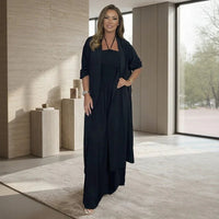 Bellavie™ Eleganter Jumpsuit mit Kimono-Style Mantel in Schwarz