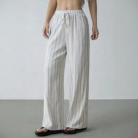 Zirelle™ Pants with Elegant Stripes and Smart Comfort in Weiß