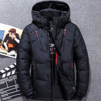 Winterjacke Damen Gefütterte Kapuzenjacke mit Reißverschlusstaschen für kalte Tage in Schwarz