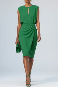 Damen Elegantes Midi Abendkleid in Grün