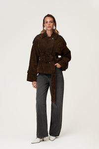 Caza | Kurzer Trenchcoat in Dunkelbraun