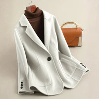 Rennly Wool Blazer Jacket in Ivory White