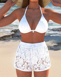Eva | Elegantes Unifarbenes Bikini-Set in Weiß