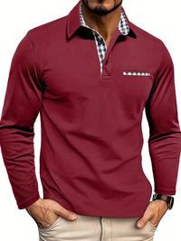 Elyo -Poloshirt mit langen Ärmeln in Rot
