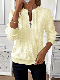 Lea | Damen Klassiker Zopfstrickpullover in Gelb