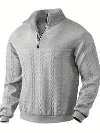 Roman | Eleganter Vintage-Pullover mit Reißverschluss in Grau
