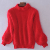 Emilie - Locker gestrickter Wollpullover in Rot